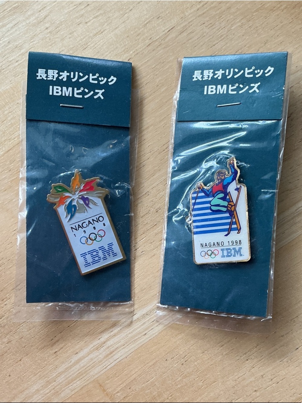 collectible IBM lapel pin from the 1998 Nagano Winter Olympic and skier Games